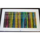 Unknown artist Coloured Vertical Stripes Mixed media, in a glazed frame, 72 x 44cm