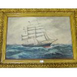 Orontes - Aberdeen Sailing Ship Oil-on-canvas, in an ornate giltwood frame, 95 x 70cm