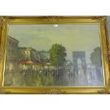 Olivers Paris with the Arc de Triomphe Oil-on-canvas, in a gilt wood frame, 110 x 80cm