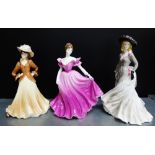 A Royal Worcester 'Summer Regatta' High Society figure, together with two Coalport Ladies of Fashion