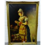 Y. Ronard Girl with Grapes Oil-on-canvas, in an ornate giltwood frame, 70 x 100cm