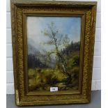 A Woodland landscape Oil-on-canvas Unsigned in a giltwood frame, 16" x 20"