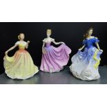 Three Royal Doulton porcelain figures to include Figure of the Year 2000 'Rachel' HN3076, 1998, '