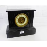 A black slate mantle clock, 23 x 27cm
