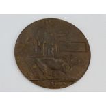 A WWI bronze Death Plaque, awarded to William Bertie Wheller