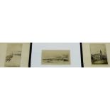 A group of framed engraved prints to include D.Y. Cameron, Arran,