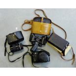 Three vintage cameras and a pair of Carl Zeiss teleport binoculars (4)