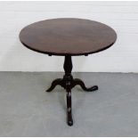 A mahogany tilt top table on tripod supports (a/f) 72 x 80cm