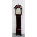 A 19th century mahogany longcase clock, by Peter Sharp of Coldstream, the hood with a swan neck