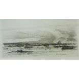 D.Y. Cameron Arran Etching, in a glazed frame, 26 x 14cm