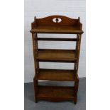 An Arts & Crafts oak open bookcase, 125 x 56cm