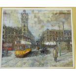 Iain C. Brown The Tolbooth, Mercat Cross, Glasgow, Circa.1950 Oil-on-canvas, signed in a glazed