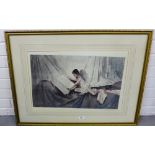 A framed William Russell Flint print, 58 x 38cm