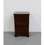 A mahogany and inlaid four drawer chest 73 x 44cm