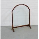 A Whytock & Reid mahogany framed spark guard with bevelled glass plate, 94 x 82cm