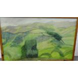 Michael Greenlaw Peeblesshire Landscape Oil-on-canvas, inscribed verso with a Scotsman review,