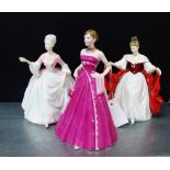 A group of three Royal Doulton porcelain figures to include 'Sarah' HN2265, 'Diana' HN3266 and '