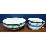 A Royal Doulton series ware part toilet set comprising a basin and chamber pot (2)