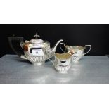 An Epns three piece Bachelors tea set (3)