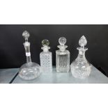 A collection of four various spirit decanters (4)