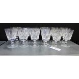 A set of twelve cut class wine glasses to include Webb etc., (12)