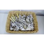 A quantity of Epns flatwares to include mother of pearl handled fruit knives and forks,