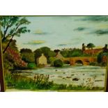 Edwin Maxwell Fry, CBE,RA (1899-1987) 'Barnard Castle, on the Tees' Oil-on-Board, signed and