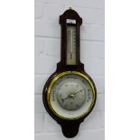 An oak framed wall barometer, 52cm long