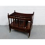 A mahogany Canterbury of traditional form, with single long drawer to the base, 50 x 55cm