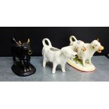 Three cow creamers (a/f) (3)