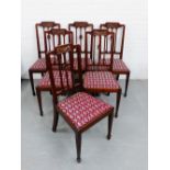 A set of six mahogany dining chairs with upholstered slip in seats, (6)