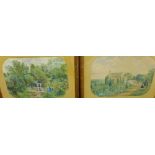 A. Arnft Companion pair of 19th century watercolours, signed and dated 1869, in glazed gilt