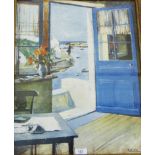 After A. Wintz 'Blue Door' Framed coloured print, 45 x 55cm