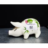 A Plichta 'Shamrock' patterned pig money bank, 12cm long