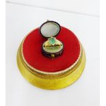 18 carat gold emerald and diamond dress ring UK ring size K