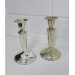 A pair of silver candlesticks, Birmingham 1972, 13cm high