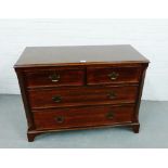 A mahogany chest, the rectangular top with moulded edge, over two short and two long drawers, on