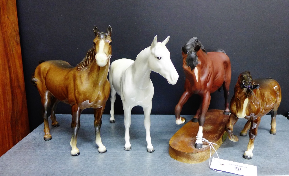 A Beswick 'Spirit of Freedom' matt glazed horse, together with a further two Beswick horses in