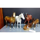 A Beswick 'Spirit of Freedom' matt glazed horse, together with a further two Beswick horses in