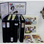 Three albums containing commemorative coins and first day covers etc., to include 'Lifetime of