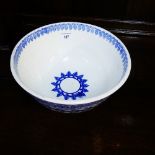A blue and white pottery fruit bowl, 26cm diameter