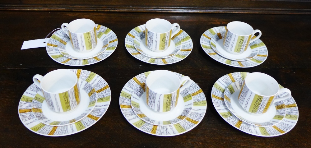 Midwinter retro coffee set comprising six cups, six saucers and six side plates (a lot)