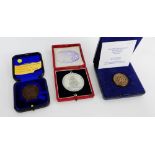 Commemorative medallions to include Edinburgh and Midlothian Civilian rifle Club, HMS Trincomalee