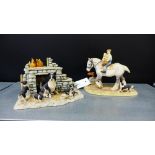 A Border Fine Arts 'Ayres' sheep dog and pups figure group, circa 1985, 20cm wide, together with a