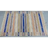 A flat weave striped Indian Dhurrie rug coloured with vegetable dye, 180 x 122cm