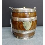 An oak and Epns mounted ice bucket