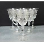 A set of six etched wine glasses (6)