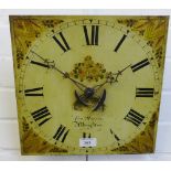 Thos Morris of Albrighton painted longcase clock dial