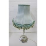John H Lunn of Belfast silver plated table lamp and shade, 35cm high excluding light fitting