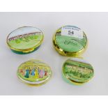 Two Halcyon Day enamel boxes to include 'Turnberry Hogmanay 1995' and 'The Royal Enclosure at